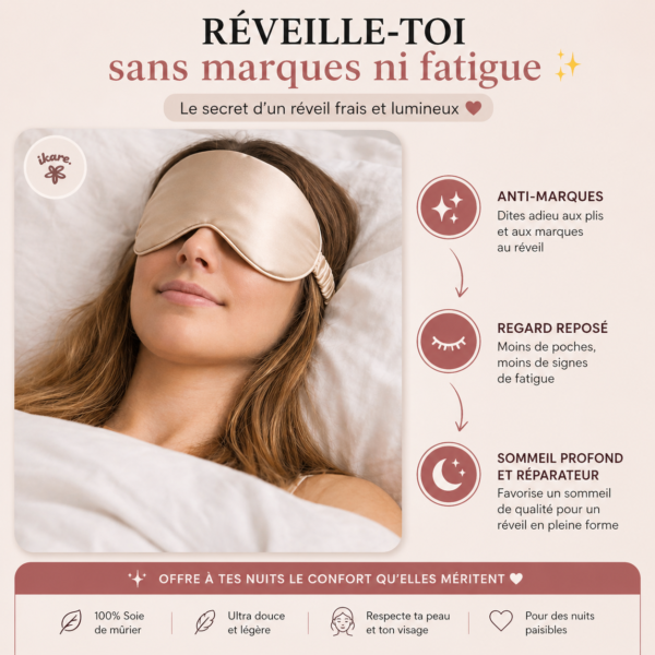 Masque de nuit sommeil profond – 100% soie