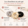 Trio de chouchous en soie de mûrier
